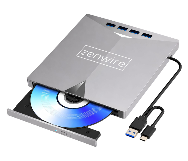 Zenwire Napęd Zewnętrzny CD DVD HUB USB-C 3.0 H61 - 1604627 - zdjęcie